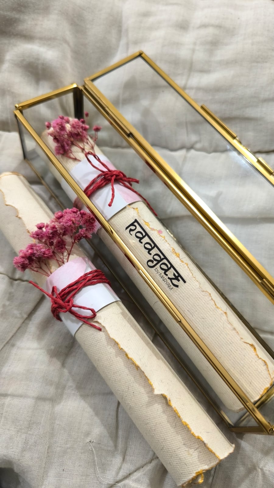 Vintage Letter with Glass Box