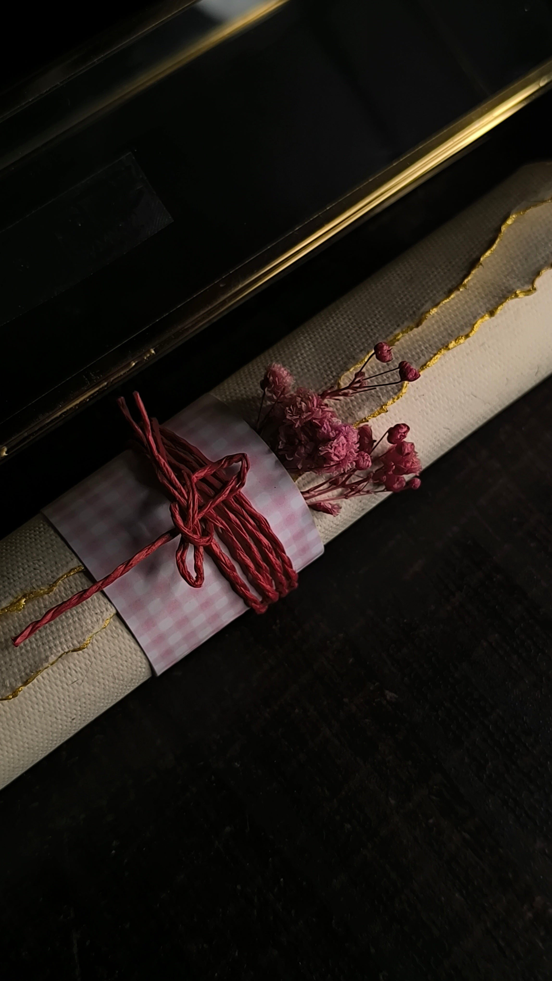 Vintage Letter with Glass Box