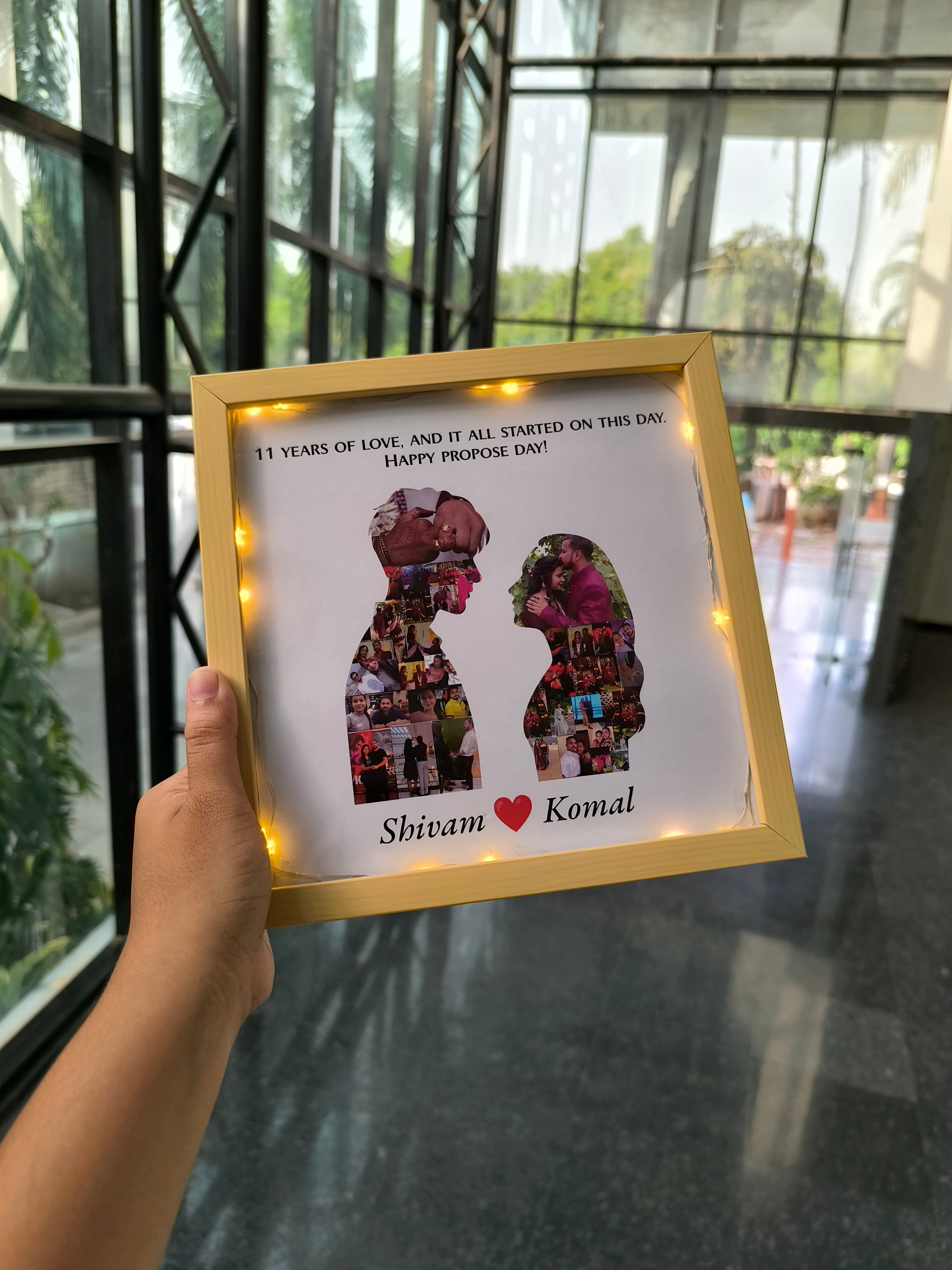 Couple Frame - Male Female Figure Photo Frame with 50 Photos and Lights