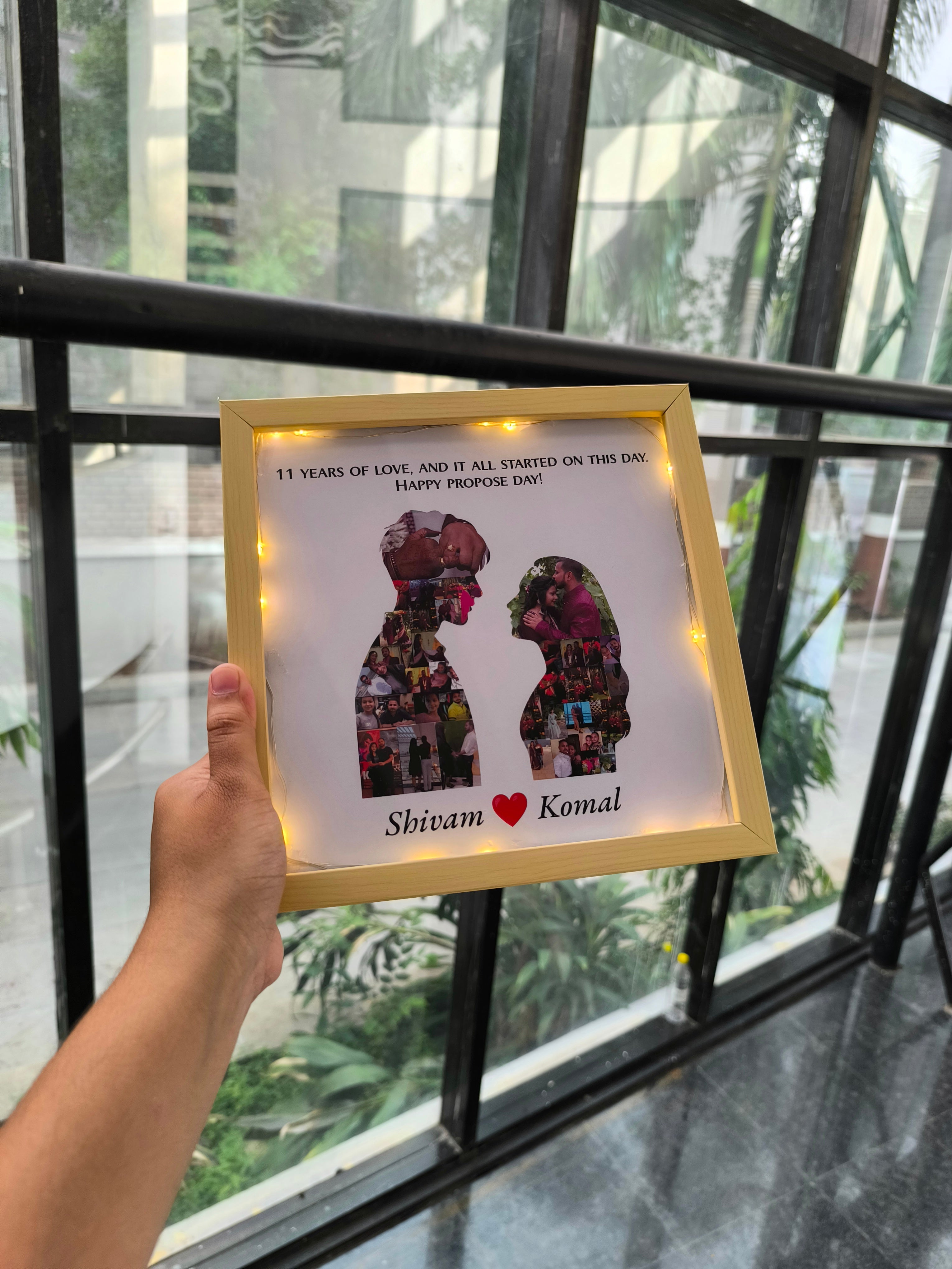 Couple Frame - Male Female Figure Photo Frame with 50 Photos and Lights