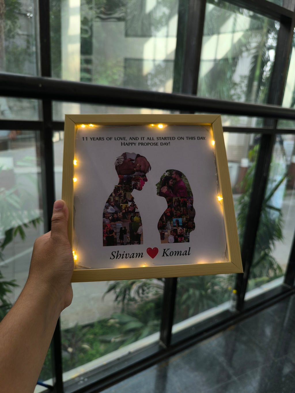 Couple Frame - Male Female Figure Photo Frame with 50 Photos and Lights