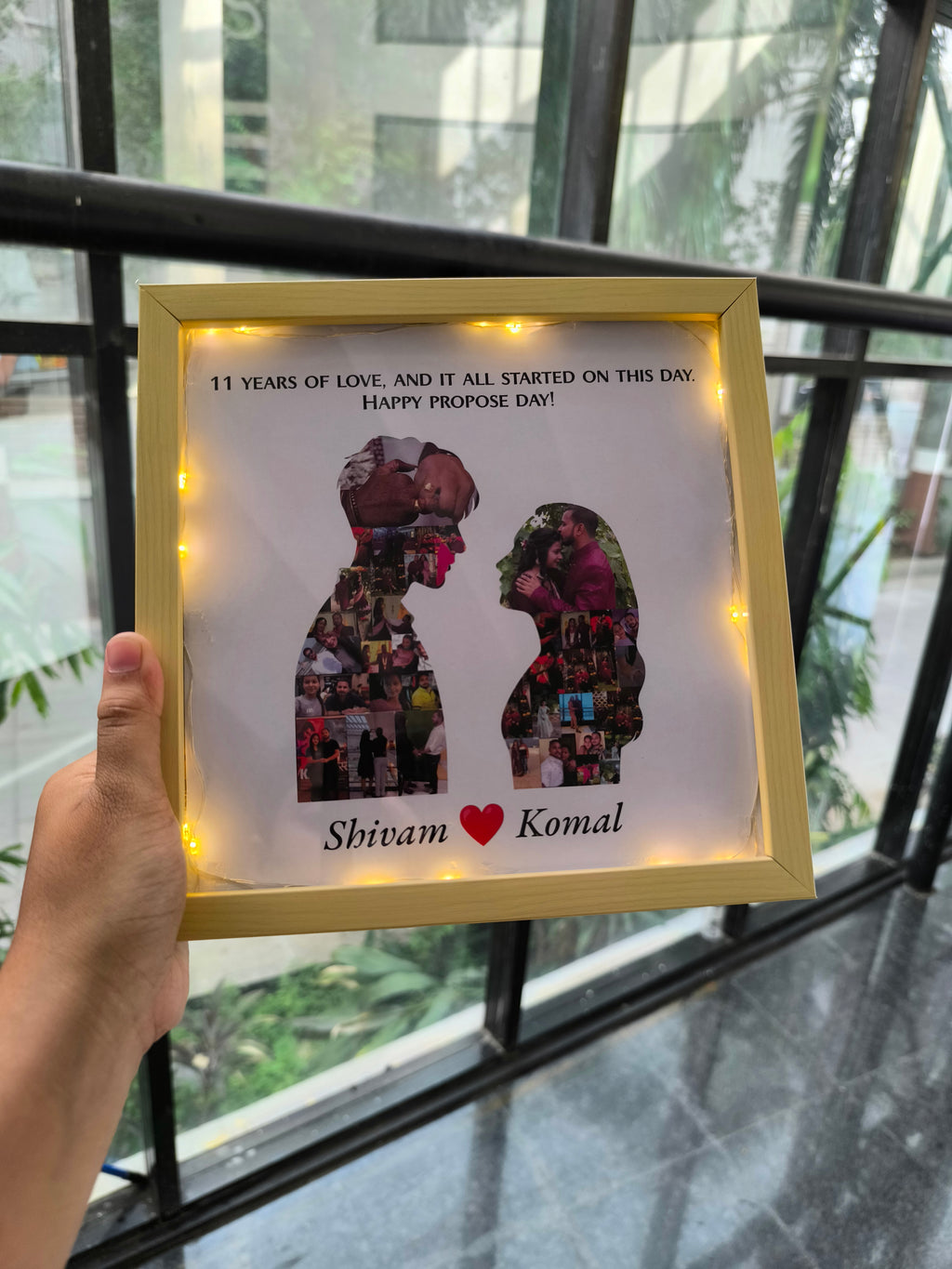 Couple Frame - Male Female Figure Photo Frame with 50 Photos and Lights