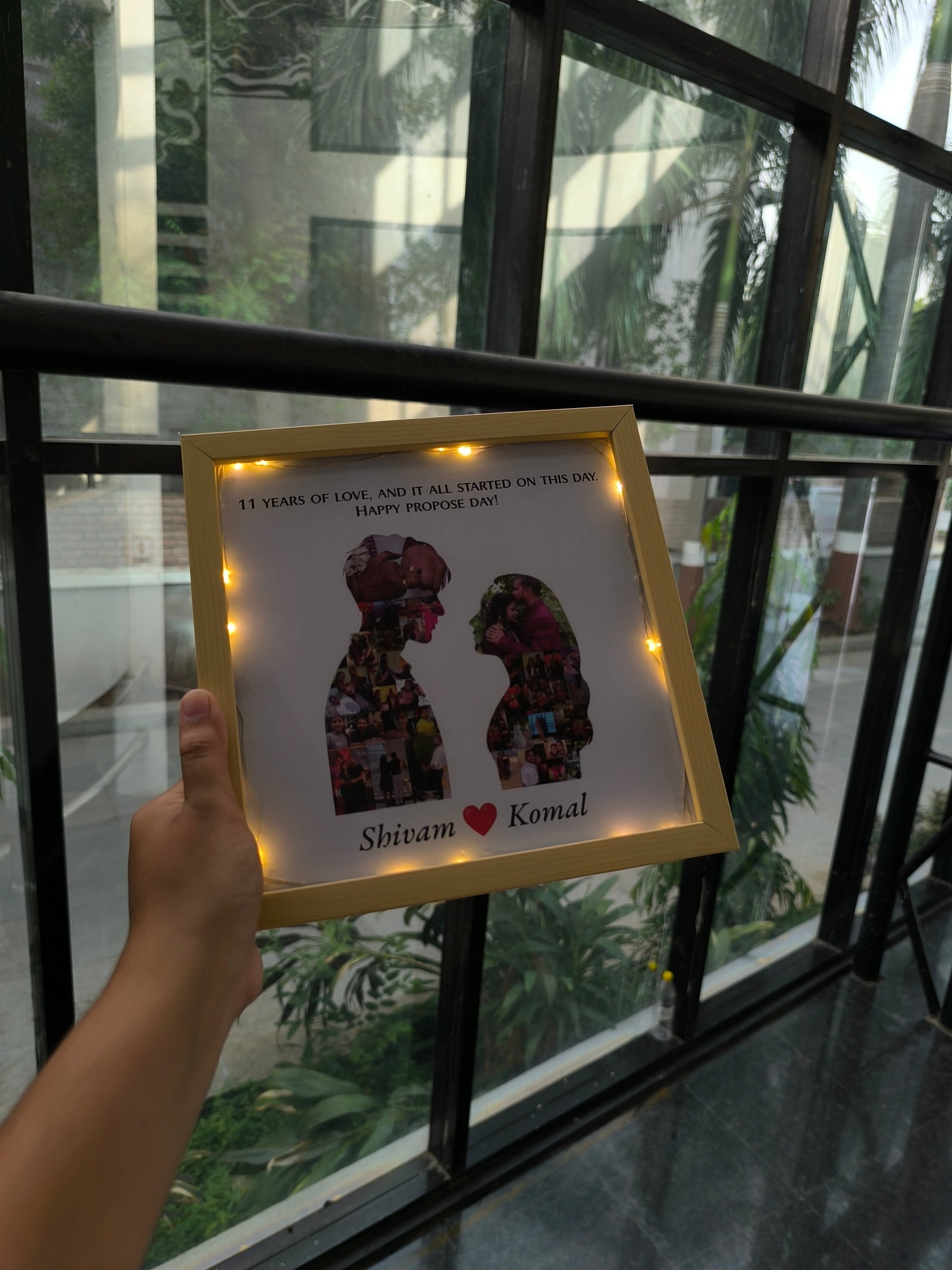 Couple Frame - Male Female Figure Photo Frame with 50 Photos and Lights