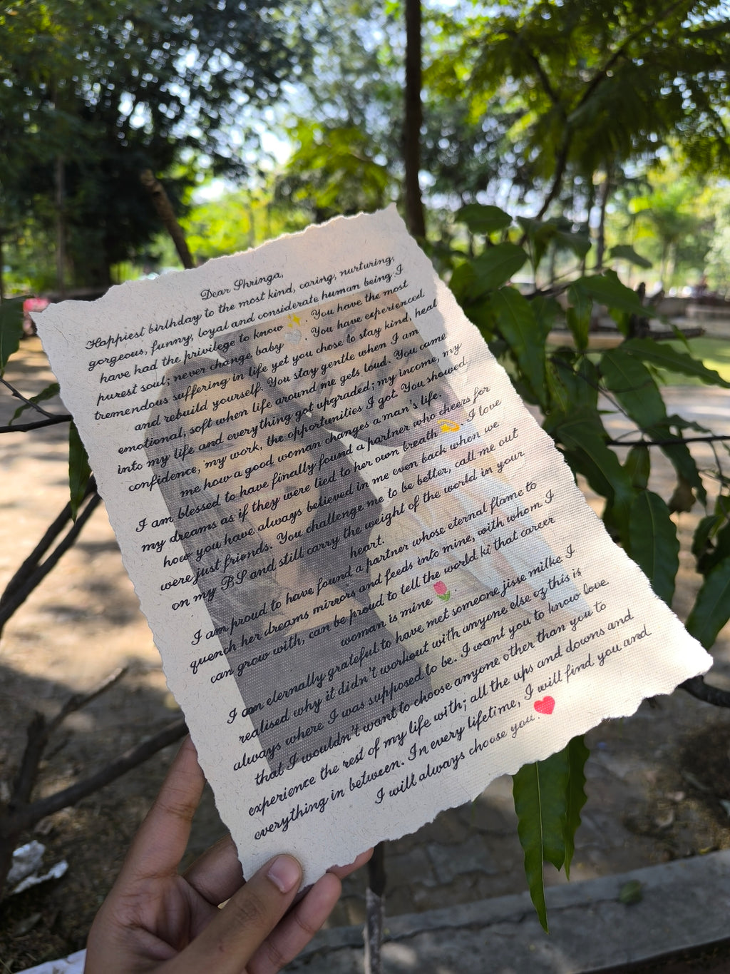 Vintage Letter with Glass Box