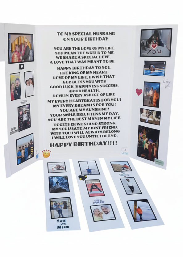 Giant Falling Card - A3 Size Card with 28 Photos and Message